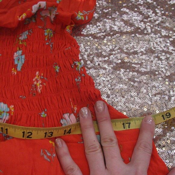 Free people greatest day smocked ruched button front dress XS - Picture 9 of 11